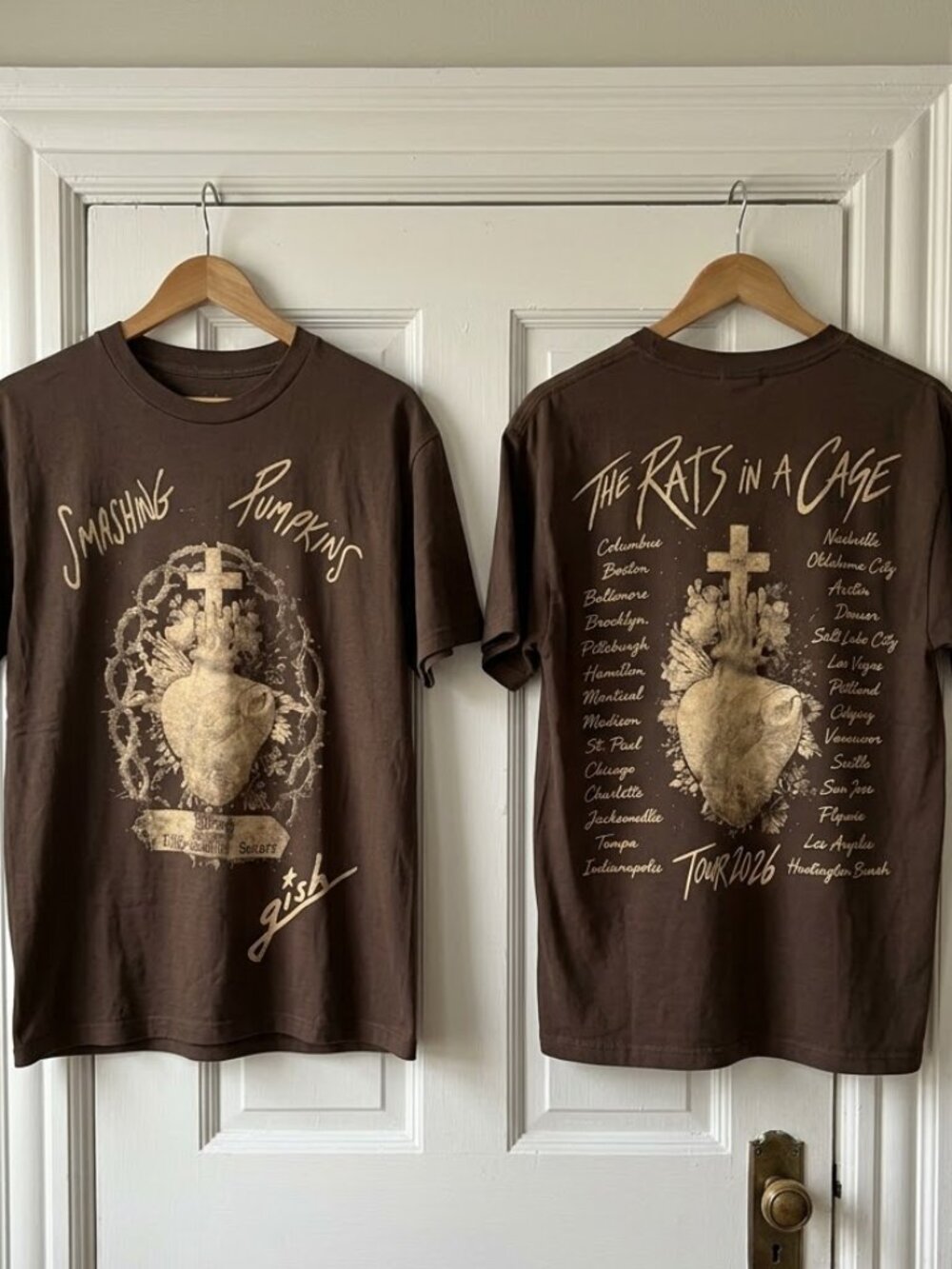 The Smashing Pumpkins The Rats In A Cage Tour 2026 Gish Cross Heart Tour T-Shirt